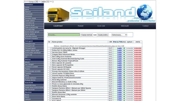 SEILAND Importator Distribuitor EnGross Detergenti Cosmetice Alimentare