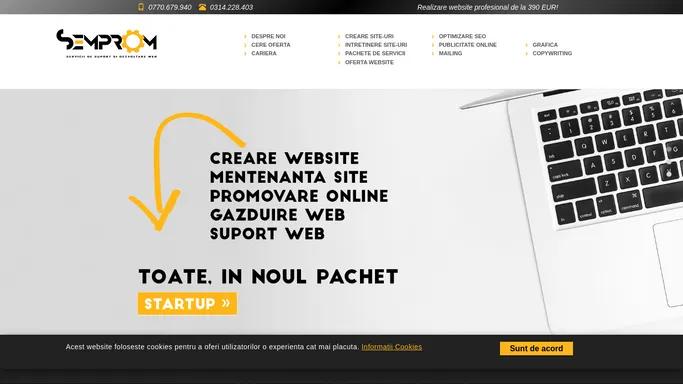 Creare Site, Intretinere si Promovare, Suport Web - SEMPROM