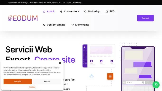 Servicii Web Expert, creare site web la comanda - SEODUM.ro