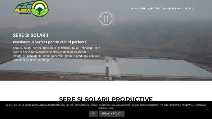 Sere si solarii profesionale – Ecosistemul perfect pentru culturi perfecte | Sere si solarii pentru agricultura si floricultura cu tehnologii care ajuta la dezvoltarea culturilor indiferent de mediul exterior. Proiectam si producem sere si solarii celor care cred cu tarie ca evolutia tehnologica duce la cresterea afacerii lor.