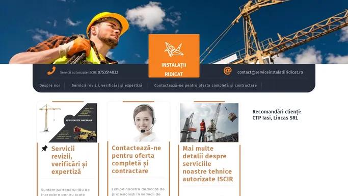 INSTALATII RIDICAT – Service, revizii si expertiza