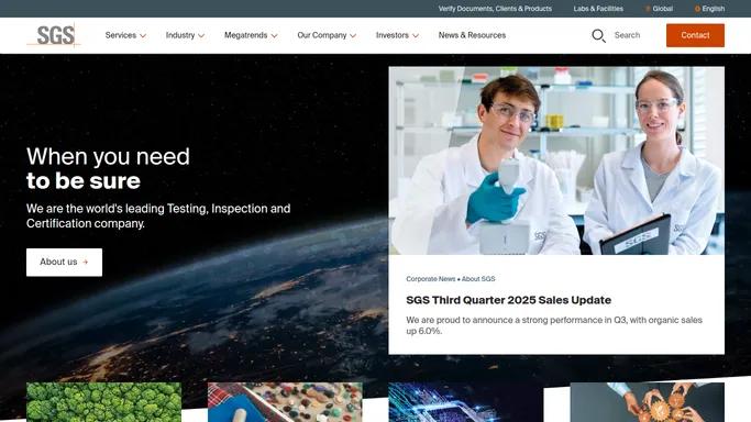 SGS | We are the world's leading Testing, Inspection and Certification company.