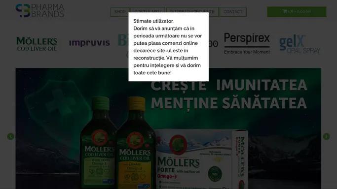 Magazin Online Pharma Brands – Descopera gama noastra variata de suplimente alimentare. Moller’s, Impruvis, BioSil, Perspirex, DeVit 500, GelX. Produse de incredere.