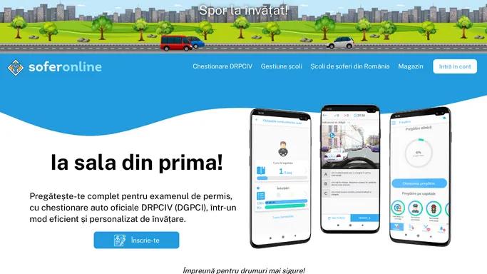 SoferOnline - Pregatire completa pentru examenul auto, chestionare DRPCIV