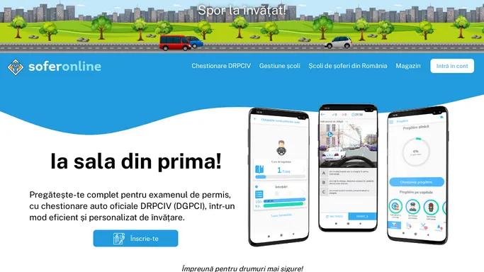 SoferOnline - Pregatire completa pentru examenul auto, chestionare DRPCIV