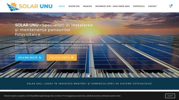 Solar Unu – Sisteme Fotovoltaice