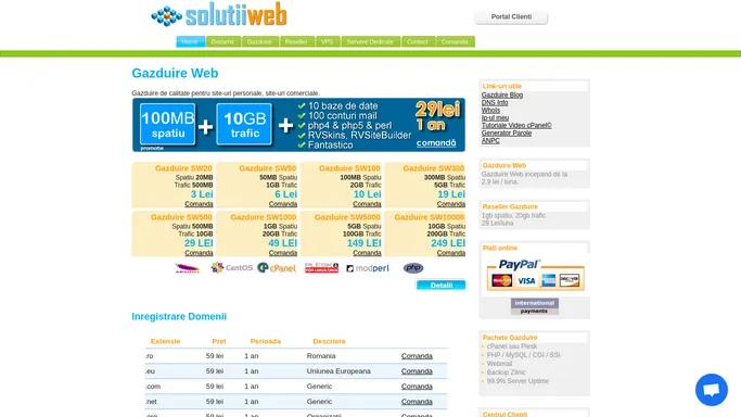 Solutii Web - domenii, gazduire, servere dedicate, reseller gazduire