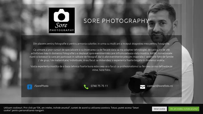 Sore Photography | Site de prezentare servicii foto