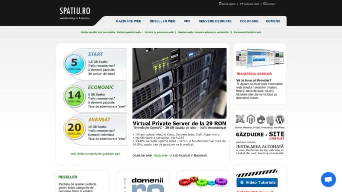 Gazduire web, Servicii de web hosting - spatiu.ro