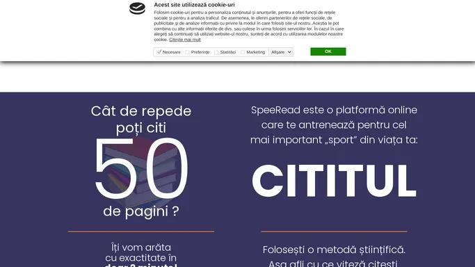 Platforma de citire rapida optimizata si instruire eficienta - SpeeRead