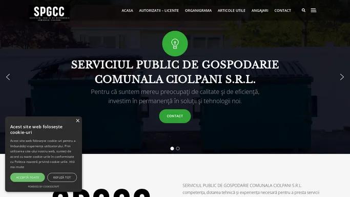 SPGCC – SERVICIUL PUBLIC DE GOSPODARIE COMUNALA CIOLPANI S.R.L