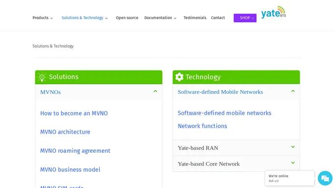 Solutions and Technology | MNO and MVNO solutions, Private network and Labs