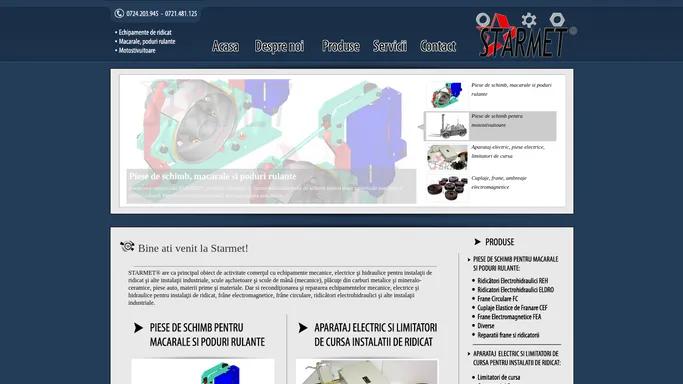 STARMET | Piese de schimb macarale si poduri rulante | Aparataj electric si limitatori de cursa | Cuplaje, Frane, Ambreaje electromagnetice | Piese de schimb motostivuitoare | Pompe hidraulice | Piese si accesorii masini unelte si transmisii industriale