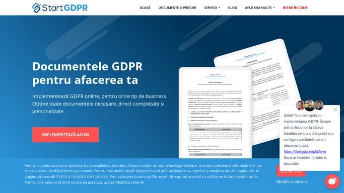 Implementeaza GDPR Online - documente complete | StartGDPR