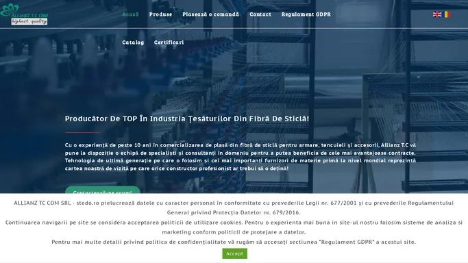 Plasa Armare Tencuieli – Allianz T.C. – Fabrica de Plasa din Fibra de Sticla