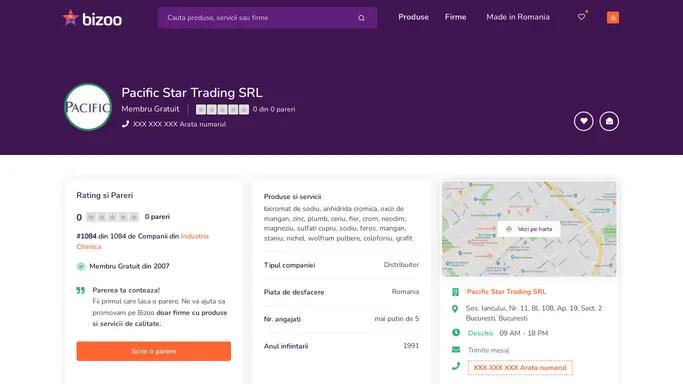 Pacific Star Trading SRL - Bucuresti | Produse & Servicii, Pareri Firma