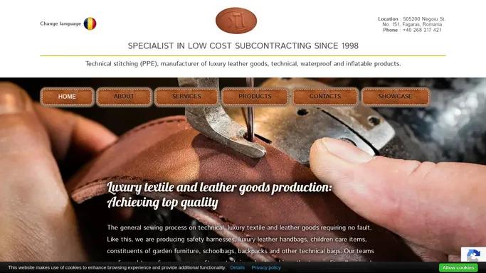 SPECIALIST IN LOW COST SUBCONTRACTING SINCE 1998 | Technical stitching (PPE), manufacturer of luxury leather goods, technical, waterproof and inflatable products.