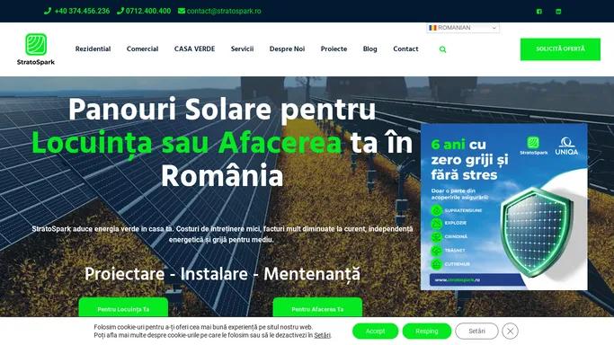 Panouri solare pentru locuinta sau afacerea ta - StratoSpark.ro