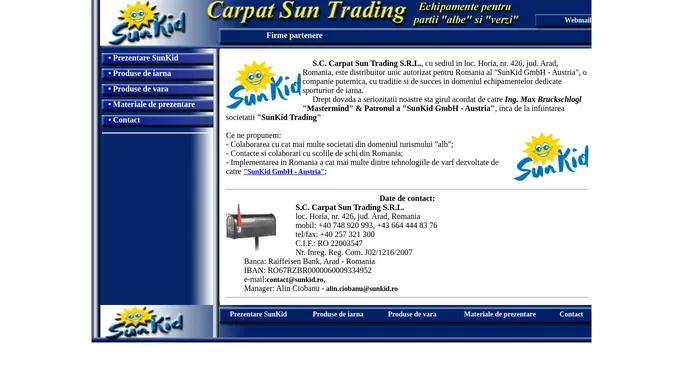 .:: Carpat Sun Trading SRL (Sunkid) ::. - comercializeaza benzi rulante, figurine de partie, carusele, tunele de partie si multe alte utilitati pentru partii de iarna sau de vara