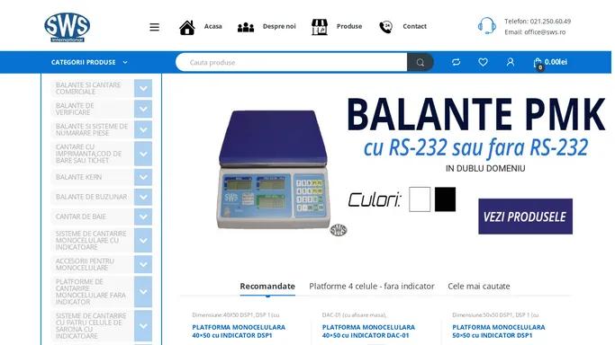 Cantare electronice si platforme de cantarire - S.W.S