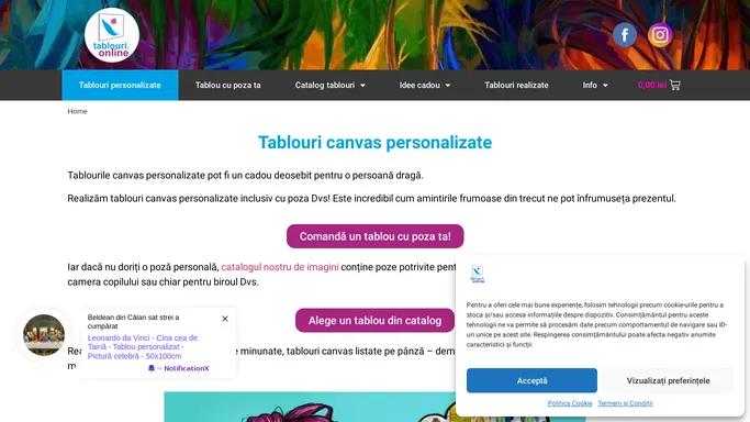 Tablouri canvas personalizate. Tablou personalizat. Tablouri online