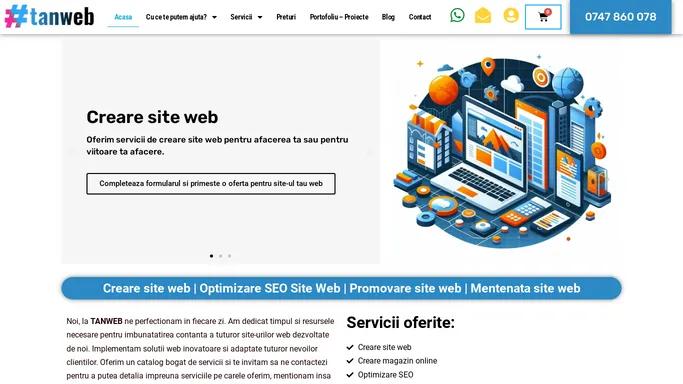 Creare site web TANWEB - optimizare pagini web, promovare