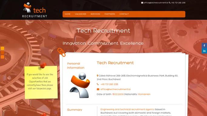 Tech Recruitment - IT recruitment, engineering and construction specialists, technical recruitment