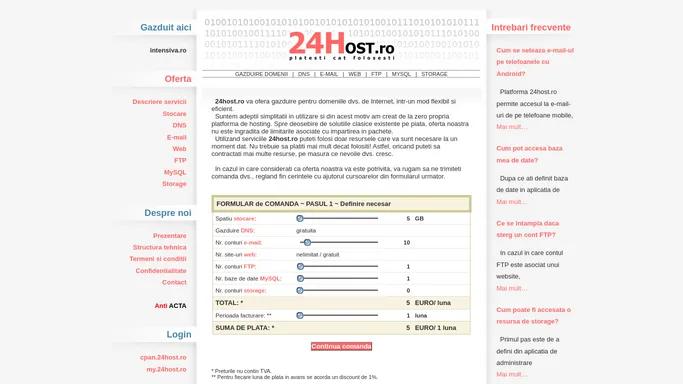 Oferta gazduire domenii - 24host.ro