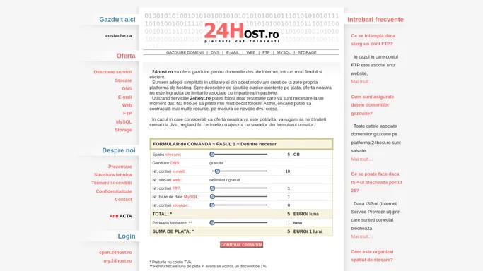 Oferta gazduire domenii - 24host.ro