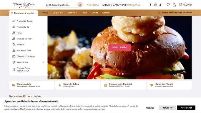 Cofetarie in Buftea cu prajituri, dulciuri, patiserie, deserturi delicioase. Cofetarie online - Tentatii dulci