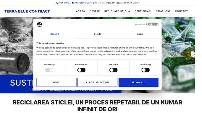 Reciclarea sticlei, un proces repetabil de un numar infinit de ori - TERRA BLUE CONTRACT