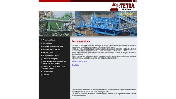 Tetra Mineral - Solutii pentru SORTARE, CONCASARE, RECUPERARE PARTE FINA, FILER, SISTEME DRAGARE, GRUPURI ELECTROGENE