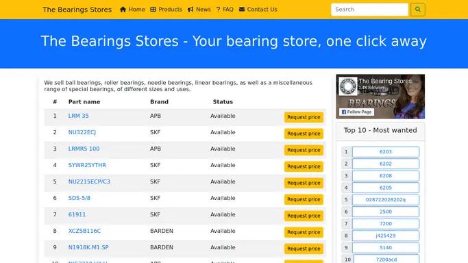 The Bearings Stores - Your bearing store, one click away