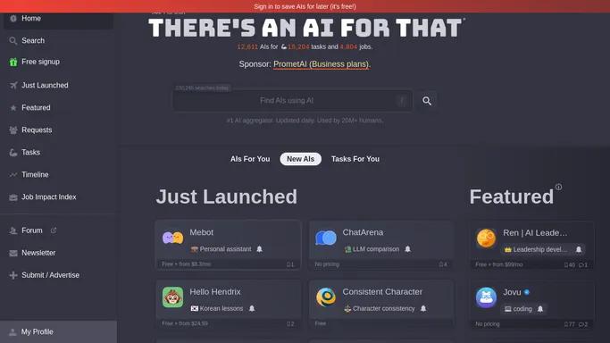 There's An AI For That (TAAFT) - The #1 AI Aggregator