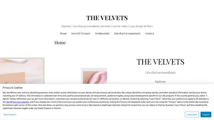 THE VELVETS – Diplome | Ciocolata personalizata | Invitatii | Carti de vizita | Logo design & More