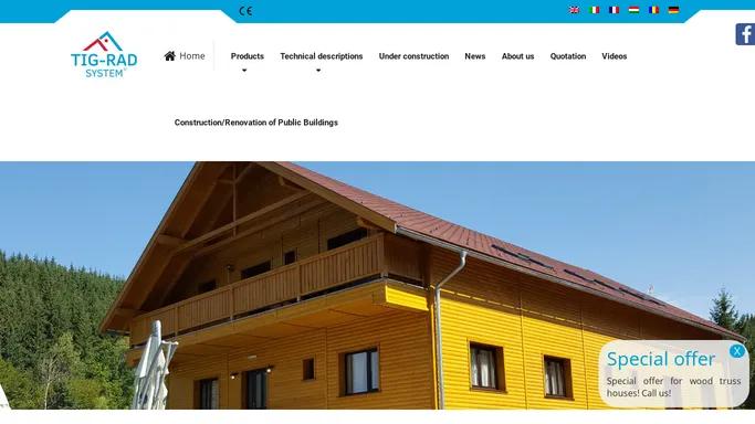 Wooden houses, Timber frame houses - TIG-RAD System