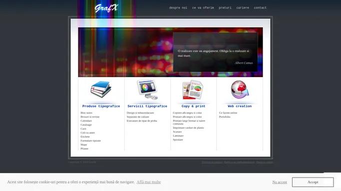 GrafX | Oradea | Produse si servicii tipografice, Copy & print, Web creation