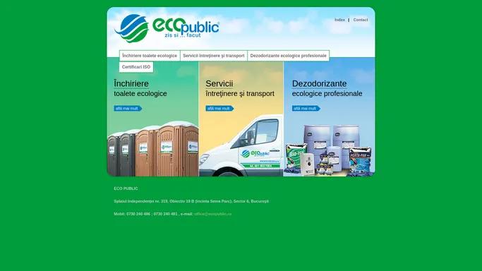 Inchiriere toalete ecologice, servicii intretinere si transport, dezodorizante ecologice profesionale - EcoPublic