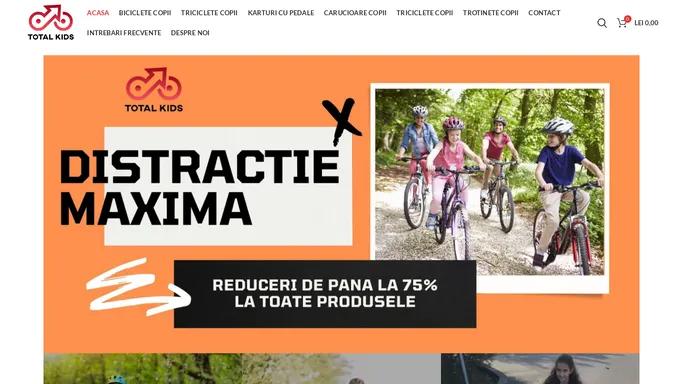 Bicicleta copii roti ajutatoare karturi pedale - TotalKids