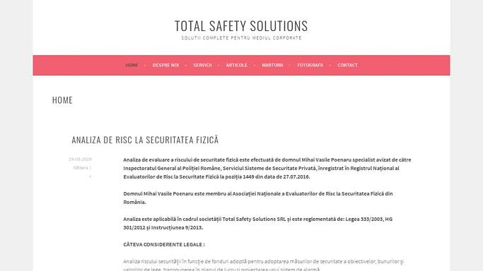 Total Safety Solutions – Solutii complete pentru mediul Corporate