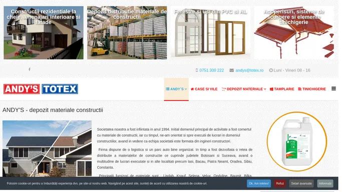 Constructii rezidentiale, distributie depozit materiale constructii, acoperisuri si tamplarie PVC