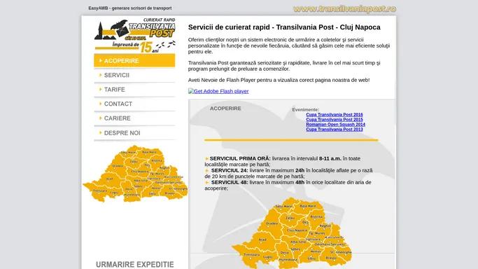 Curierat Rapid, Servicii de curierat TRANSILVANIA POST Cluj Napoca