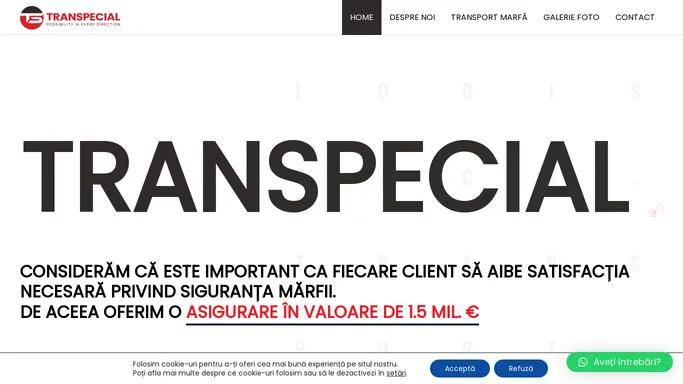 Transpecial - transporturi agabaritice, escorte transporturi speciale.