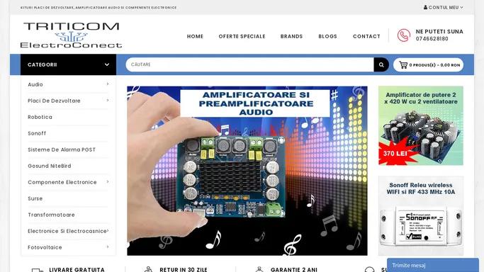 Triticom - Kituri, placi de dezvoltare, Gama completa Sonoff, amplificatoare audio si compenente electronice - Magazinul tau de incredere