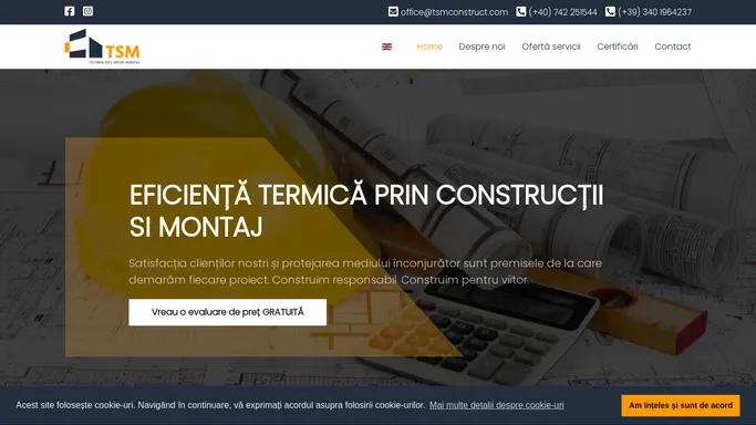 EFICIENTA TERMICA PRIN CONSTRUCTII SI MONTAJ - Prima pagina