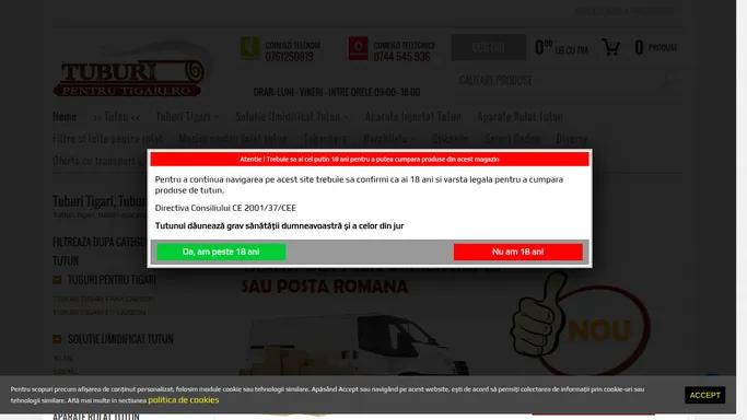 Tuburi Tigari, Tuburi Aparate - Tuburi pentru tigari