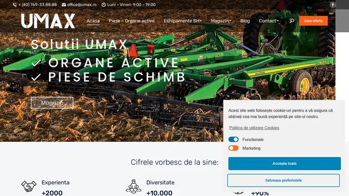 Umax Equipment - Organe active, piese de uzura, piese de schimb