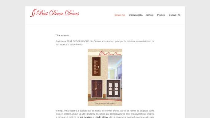 Best Decor Doors Craiova – Importator usi de interior si usi exterior metalice