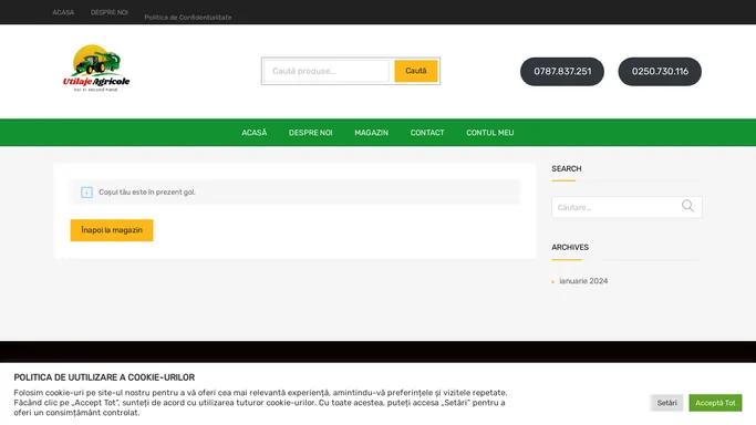 Cos de Cumparaturi - Utilaje Agricole Valcea