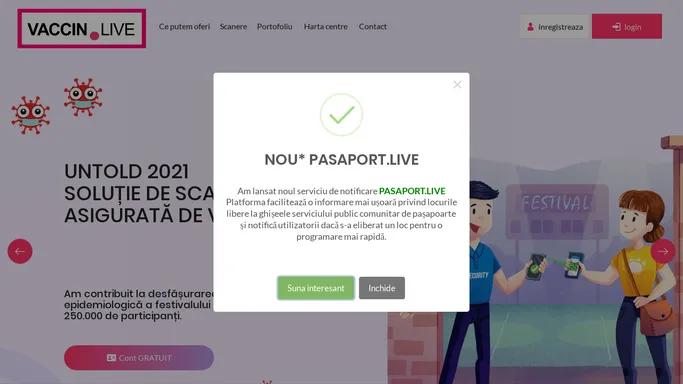 VACCIN.LIVE Scanare certificat digital european COVID - aplicatia mobila de verificare